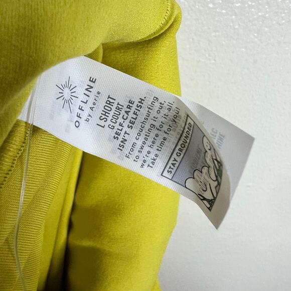 Offline by Aerie Real Me Smocked Leggings Large Green Rush Athletic Fitness New - Picture 11 of 13